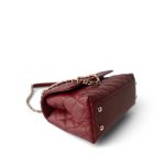 Burgundy Caviar Quilted Coco Handle Small Light Gold Hardware - Image 5