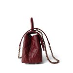 Burgundy Caviar Quilted Coco Handle Small Light Gold Hardware - Image 8