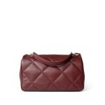 Easy Carry Flap Burgundy Lambskin Quilted Light Gold Hardware - Image 6