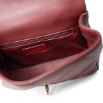 Easy Carry Flap Burgundy Lambskin Quilted Light Gold Hardware - Image 11