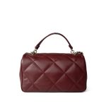 Easy Carry Flap Burgundy Lambskin Quilted Light Gold Hardware - Image 4