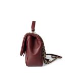 Easy Carry Flap Burgundy Lambskin Quilted Light Gold Hardware - Image 3