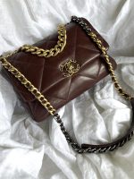 Burgundy Goatskin Quilted 19 Flap Medium/Large Mixed Hardware - Image 2