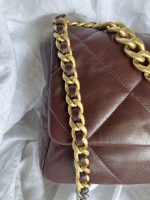 Burgundy Goatskin Quilted 19 Flap Medium/Large Mixed Hardware - Image 3