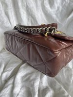 Burgundy Goatskin Quilted 19 Flap Medium/Large Mixed Hardware - Image 7