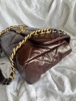Burgundy Goatskin Quilted 19 Flap Medium/Large Mixed Hardware - Image 8