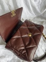 Burgundy Goatskin Quilted 19 Flap Medium/Large Mixed Hardware - Image 11