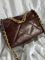 Burgundy Goatskin Quilted 19 Flap Medium/Large Mixed Hardware - Image 12