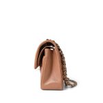 22S Caramel Lambskin Quilted Classic Flap Small Light Gold Hardware - Image 8