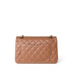 22S Caramel Lambskin Quilted Classic Flap Small Light Gold Hardware - Image 15