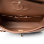 22S Caramel Lambskin Quilted Classic Flap Small Light Gold Hardware - Image 31