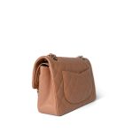 22S Caramel Lambskin Quilted Classic Flap Small Light Gold Hardware - Image 18