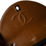 Vintage Caramel Lambskin Quilted Half Moon Flap Gold Hardware - Image 7