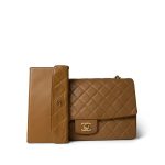 Vintage Caramel Quilted Single Flap Medium Gold Hardware - Image 12