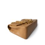 Vintage Caramel Quilted Single Flap Medium Gold Hardware - Image 7
