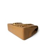 Vintage Caramel Quilted Single Flap Medium Gold Hardware - Image 6