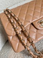 Chanel 18S Dark Beige Caviar Quilted Classic Flap Jumbo LGHW - Image 6
