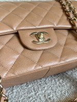 Chanel 18S Dark Beige Caviar Quilted Classic Flap Jumbo LGHW - Image 9
