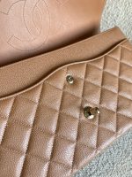 Chanel 18S Dark Beige Caviar Quilted Classic Flap Jumbo LGHW - Image 10