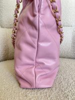 Chanel 22 Pink Shiny Calfskin Quilted Drawstring Bag Small GHW - Image 6