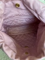 Chanel 22 Pink Shiny Calfskin Quilted Drawstring Bag Small GHW - Image 14