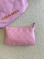 Chanel 22 Pink Shiny Calfskin Quilted Drawstring Bag Small GHW - Image 17