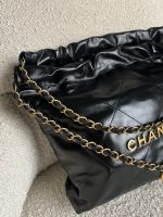 Chanel 22 Shiny Calfskin Quilted Drawstring Bag GHW - Image 2