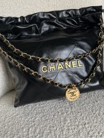 Chanel 22 Shiny Calfskin Quilted Drawstring Bag GHW - Image 4