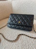 Chanel Black Caviar Quilted Wallet On Chain GHW (WOC) - Image 2