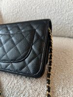 Chanel Black Caviar Quilted Wallet On Chain GHW (WOC) - Image 8