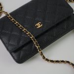 Chanel Black Caviar Quilted Wallet On Chain GHW (WOC) - Image 14