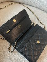 Chanel Black Caviar Quilted Wallet On Chain GHW (WOC) - Image 6