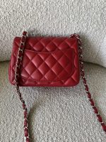 Chanel Red Mini Square Lambskin Quilted Flap SHW - Image 3