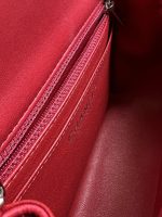 Chanel Red Mini Square Lambskin Quilted Flap SHW - Image 7