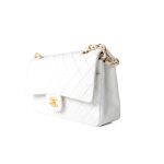 Chanel Vintage White Lambskin Quilted Classic Flap Medium GHW - Image 2