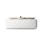 Chanel Vintage White Lambskin Quilted Classic Flap Medium GHW - Image 3
