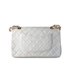Chanel Vintage White Lambskin Quilted Classic Flap Medium GHW - Image 10