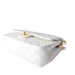 Chanel Vintage White Lambskin Quilted Classic Flap Medium GHW - Image 14