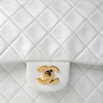 Chanel Vintage White Lambskin Quilted Classic Flap Medium GHW - Image 20