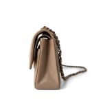 22A Dark Beige Caviar Quilted Classic Flap Medium Light Gold Hardware - Image 3
