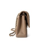 22A Dark Beige Caviar Quilted Classic Flap Medium Light Gold Hardware - Image 10