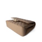22A Dark Beige Caviar Quilted Classic Flap Medium Light Gold Hardware - Image 11