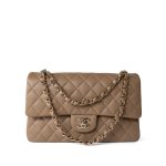 22A Dark Beige Caviar Quilted Classic Flap Medium Light Gold Hardware