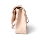 22c Beige Caviar Quilted Classic Flap Medium Light Gold Hardware - Image 11