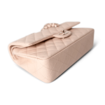 22c Beige Caviar Quilted Classic Flap Medium Light Gold Hardware - Image 10