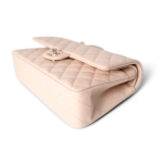 22c Beige Caviar Quilted Classic Flap Medium Light Gold Hardware - Image 4