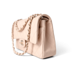 22c Beige Caviar Quilted Classic Flap Medium Light Gold Hardware - Image 2