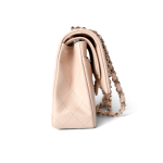 22c Beige Caviar Quilted Classic Flap Medium Light Gold Hardware - Image 7
