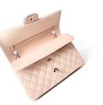 22c Beige Caviar Quilted Classic Flap Medium Light Gold Hardware - Image 9