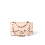 22c Beige Caviar Quilted Classic Flap Medium Light Gold Hardware - Image 8